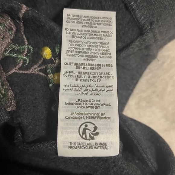 Boden Bird Embroidered Gray Sweater Small - Picture 10 of 16